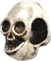 Verzilverde bead, -scull-ca 12mm-( past op Pandora)