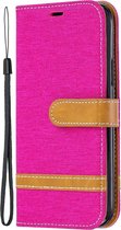 Denim Book Case - iPhone 11 Pro Hoesje - Roze