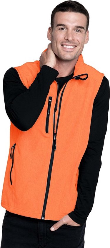 Softshell zomer vest/bodywamer oranje/zwart voor heren - Holland feest/outdoor kleding - Supporters/fan artikelen M (38/50)