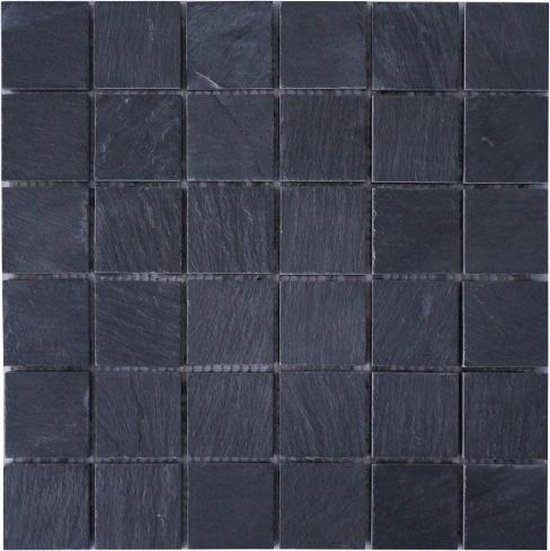 Mozaiek tegel - Leisteen antraciet - 30 x 30 cm - Steengrootte 4,8 x 4,8 cm  - 040M | bol.com