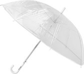 Paraplu met kunststof handvat - transparant - dia 86 cm - doorzichtig - pvc