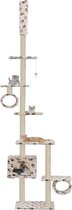 Hoge Kattenkrabpaal (incl kattenspeelstok) 260cm beige - Krabpaal katten - Katten Krabpaal