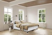 Beddenleeuw Boxspring Bed Isabella - 160x200 - Incl. Pocketvering matras + Hoofdbord - Lederlook Wit (Skai)