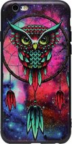 ADEL Siliconen Back Cover Softcase Hoesje voor iPhone 6(S) Plus - Uil met Kleur