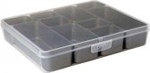 Boîte d'assortiment Sunware Q-line - avec 10 plateaux amovibles - transparent / métallique