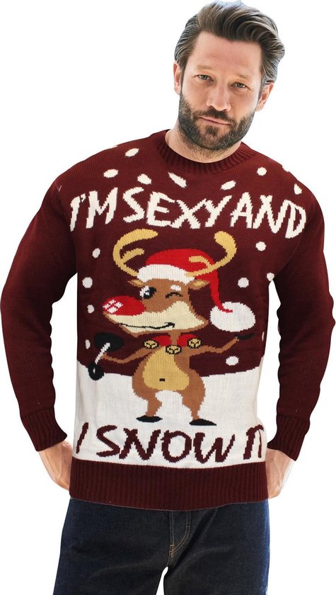 Foute Kersttrui Dames & Heren - Christmas Sweater "I'm Sexy & I Snow it" - Kerst trui Mannen & Vrouwen Maat S