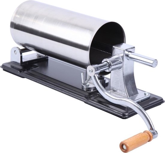 Roestvrijstalen verticale worstenmaker, Worstmachine, handmatig, worstmachine van roestvrij staal, worstpers met tafelklem, worstspuit zilver (Verticaal (3L
