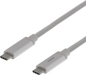 DELTACO USBC-1369M USB-C naar USB-C kabel 10 Gbit/s - 30W - 2 meter - Zilver