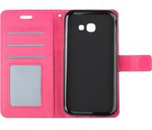 Samsung A5 (2017) Flip Wallet Hoesje Cover Book Case - Donker Roze