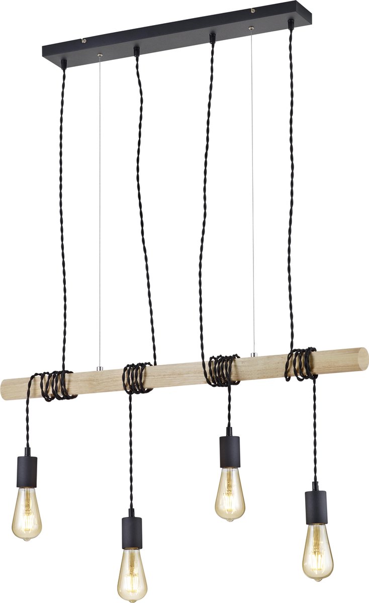 REALITY BRODY - Hanglamp - Zwart mat - excl. 4x E27 42W