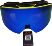 Apeirom  Herculus Ski/Snowboard - TPU Geel Frame - Snowboardbril Unisex - DUBBEL Layer Lens Colorfull True Blauw Revo - UVA 400 - UVB - UVC - Bescherming - Hypo-Allergeen Afdichting