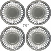 Bolle wieldoppen CATO-S 15 inch zilver (set a 4 stuks in doos)