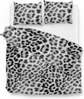 Zo! Home Snow Leopard Dekbedovertrek - Flanel - Eenpersoons - 140x200/220 cm - Grijs