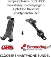 Opti-Arm scooterspiegel mount met universele smartphonehouder