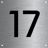 RVS huisnummer 12x12cm nummer 17