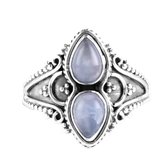 Jewelryz Charisma Edelsteen Ring | 925 sterling zilver met maansteen | Maat 16