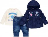 DC Universum - Superbaby Girl - 3-delige outfit - Navy Jas - Blauwe jeans - Witte Trui - 74 cm - 12 maanden