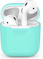 Airpods Hoesje Voor Apple Airpods - Turquoise - Siliconen Hoesje Voor Apple Airpods - Model 1 En 2