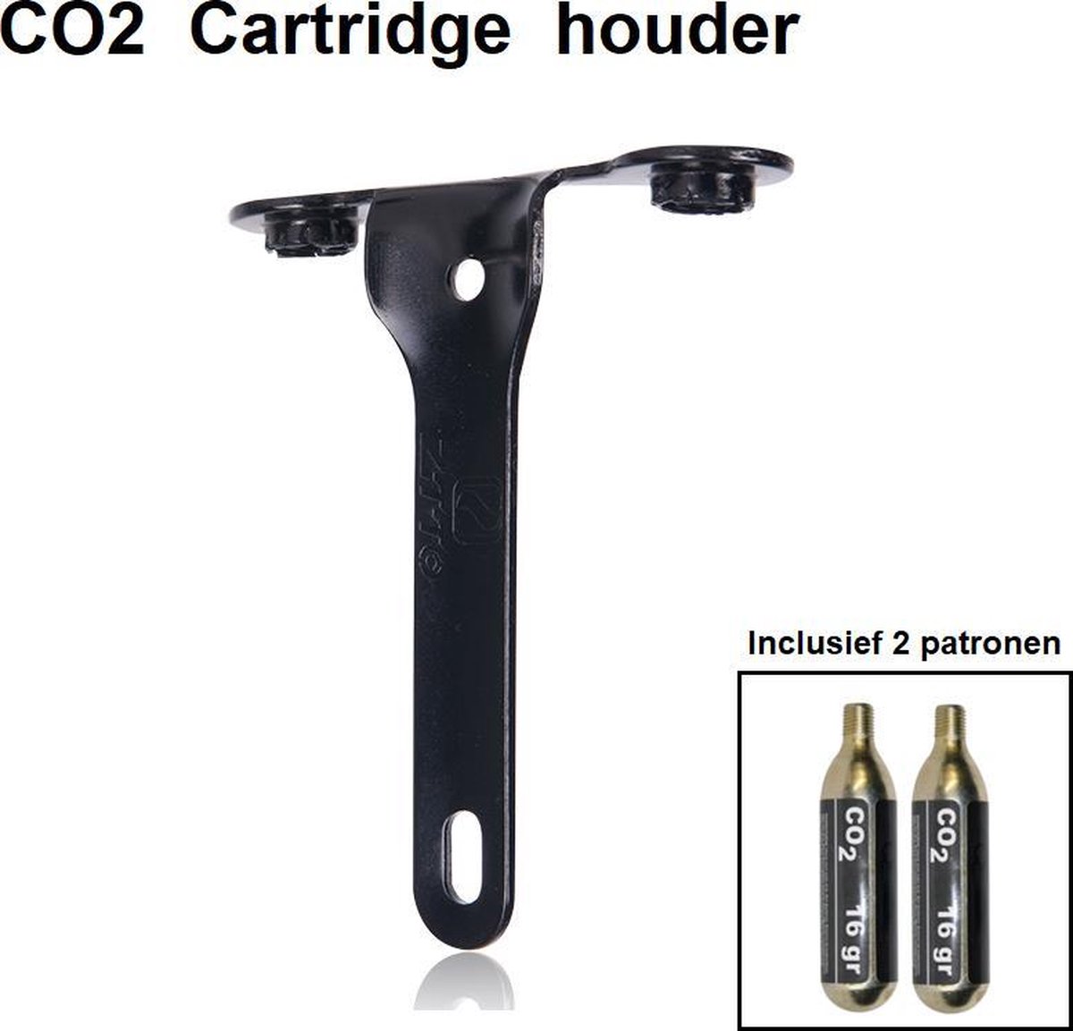 Aluminium Co2 patroon houder inclusief 2x 16gr CO2 patronen / cartridges / capsules