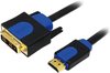 LogiLink CHB3105, 5 m, HDMI, DVI-D, Or, Noir, Bleu, Mâle/Mâle