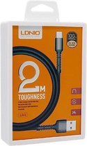 LDNIO LS64 Toughness USB C Type Oplaad Kabel 2.4A Fast Cable - geschikt voor o.a Samsung Galaxy A3 A5 2017 A8 A9 2018 S9 Plus