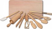 Houten montessori set met deegroller - 10 delig