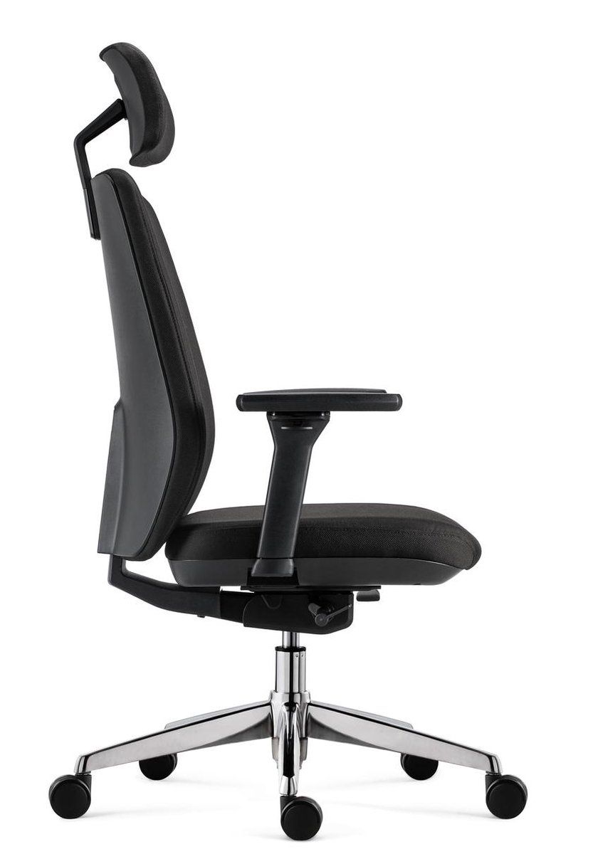 BenS 918HCr-Synchro-4 zwart Luxe ergonomische bureaustoel met Hoofdsteun -  GREENGUARD... | bol.com