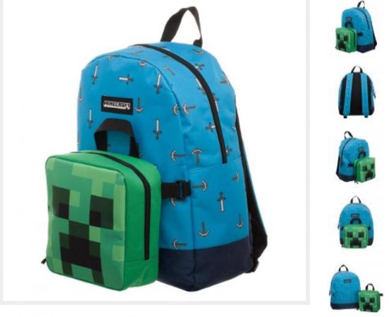 Minecraft Kinderrugzak 17 liter - Blauw/Groen | bol.com