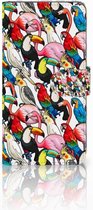 Geschikt voor Samsung Galaxy A7 (2018) Bookcase Hoesje Birds