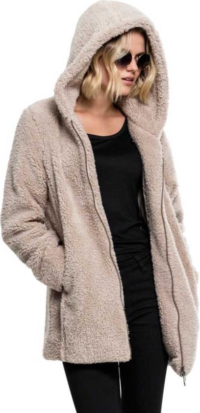 bol.com | Sherpa dames winter jacket beige - M - Urban Classics