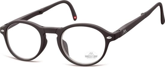 Montana Opvouwbare Leesbril Matzwart Sterkte +2,50 (box66)