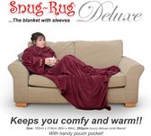 Snug Rug Deluxe - Donker Rood - Fleece Deken Met Mouwen - TV Deken - Plaid - Warmte deken voor op de bank