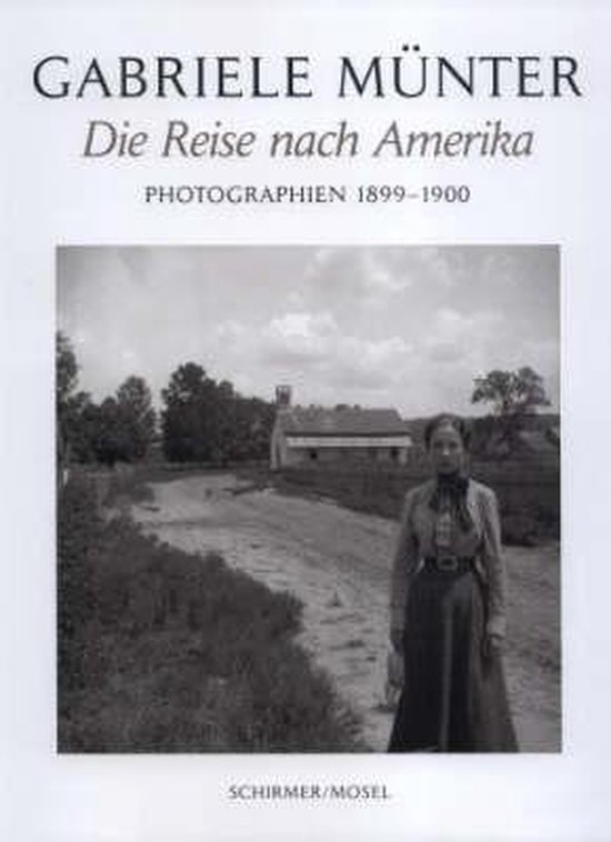 Boek 'Die Reise nach Amerika' van Gabriele Munter, met een foto van een vrouw in een jurk in een landelijke omgeving.