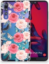 Huawei P20 Pro Uniek TPU Hoesje Butterfly Roses