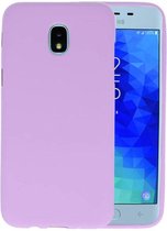 Bestcases Color Telefoonhoesje - Backcover Hoesje - Siliconen Case Back Cover voor Samsung Galaxy J3 (2018) - Paars