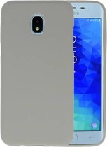 Bestcases Color Telefoonhoesje - Backcover Hoesje - Siliconen Case Back Cover voor Samsung Galaxy J3 (2018) - Grijs