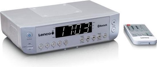 Lenco KCR-100SI - Keukenradio met Bluetooth, LED scherm en timer - Wit