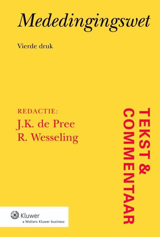 Tekst & Commentaar - Mededingingswet - cover