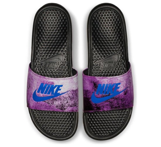 Nike Benassi JDI Slippers heren Slippers - Maat 41 - Mannen -  zwart/paars/blauw | bol.com