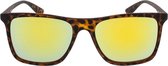 Icon Eyewear Zonnebril BLITZ - Mat tortoise montuur- Goud spiegelende glazen