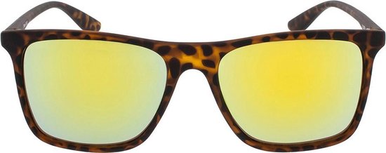 Icon Eyewear Zonnebril BLITZ - Mat tortoise montuur- Goud spiegelende glazen