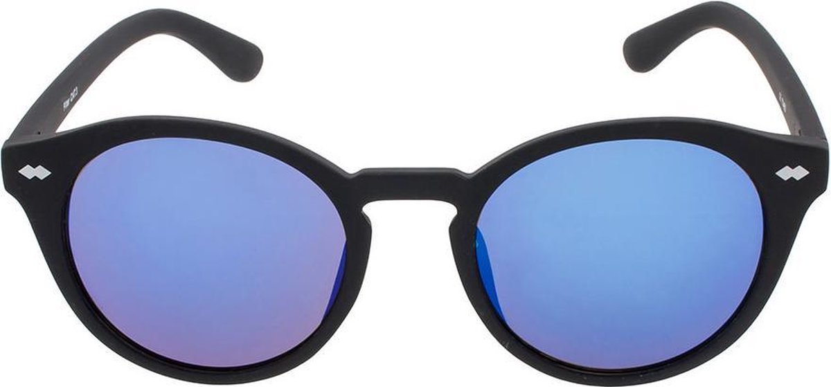 Icon Eyewear Zonnebril JAQUIM - Mat zwart montuur - Blauw spiegelende glazen