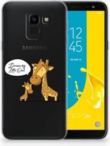 Geschikt voor Samsung Galaxy J6 2018 Uniek TPU Hoesje Giraffe