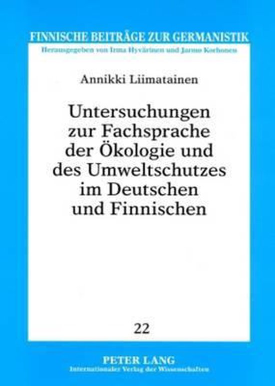 Untersuchungen zur Fachsprache der Ökologie und des Umwelts ... - cover