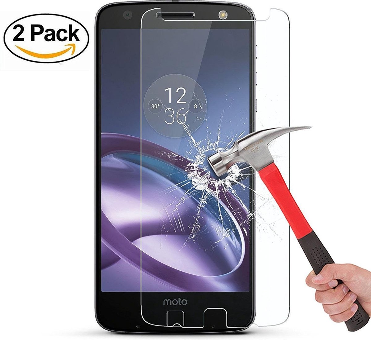 2 Stuks Pack Motorola Moto Z Tempered Glass Screen protector 2.5D 9H 0.26mm