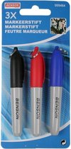 Markeerstiften - Markeerstift - Bezinestift - Permanent - Markers - 3 stuks - Rood - Zwart - Blauw