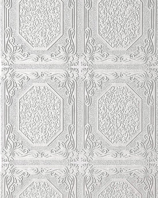 Wit behang reliëf behang EDEM 101-00 voor muur en plafond zware kwaliteit wit | bol.com