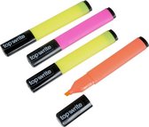 Neon gekleurde markeerstiften 4 stuks - stiften/ markers