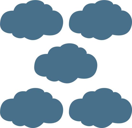 Het is de bedoeling dat Onregelmatigheden Geld lenende Muurstickers donker blauwe wolken - 5 stuks - 14x8cm | bol.com
