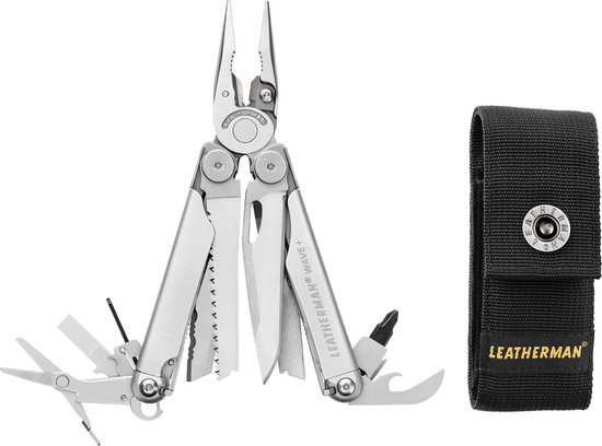 Leatherman Wave Plus+ Multitool Silver - Tang met Hoes+ 18 Tools Professionele RVS Survival Zakmes